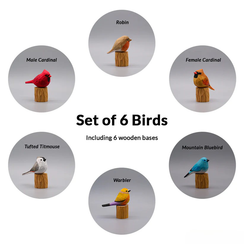 Set of 6 Birds + 6 Stands